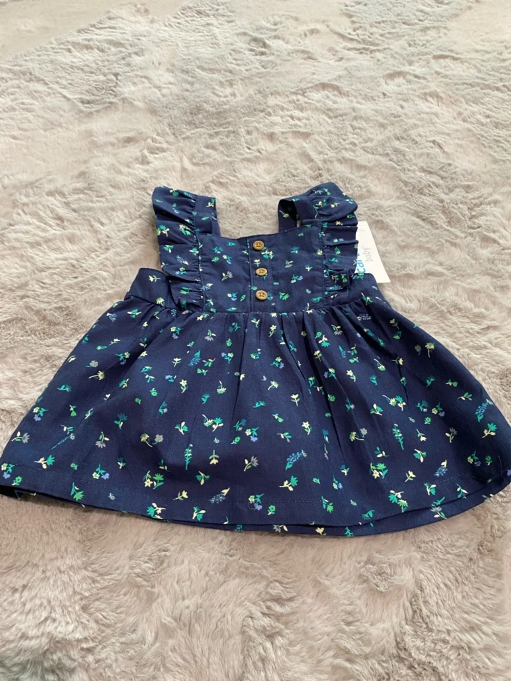 Carter's 2 piece Navy Floral Dress & Matching Bloomer Set